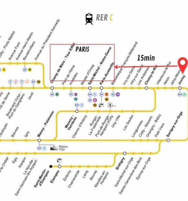 Superbe Appart Entier Au Pied De La Gare Rer, A 15 Min De Paris & Orly Juvisy-sur-Orge Εξωτερικό φωτογραφία